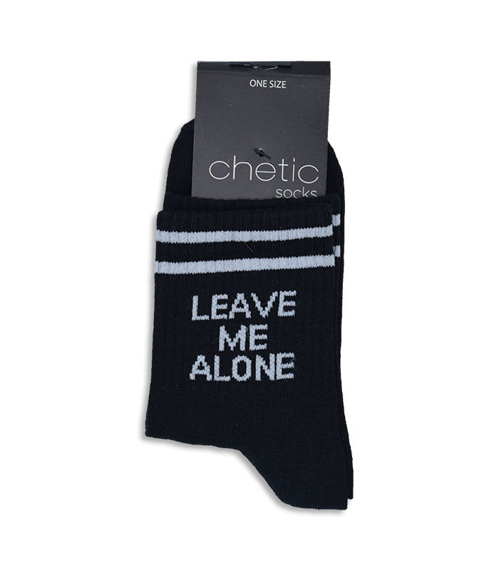 جوراب نیم ساق Chetic چتیک طرح Leave me alone مشکی