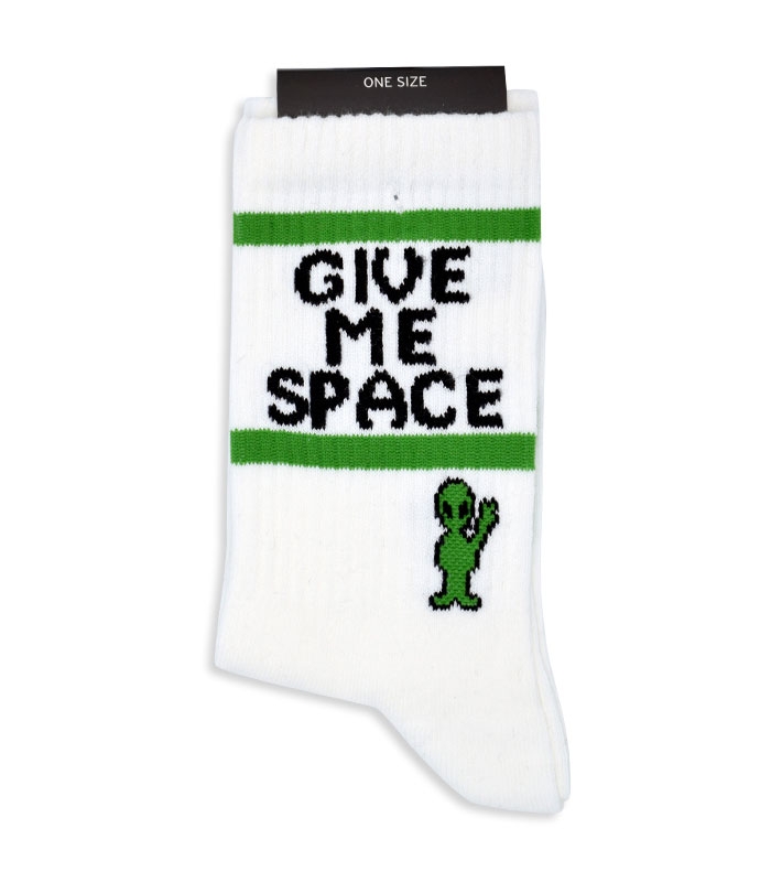 جوراب ساقدار Chetic چتیک طرح Give me space سفید
