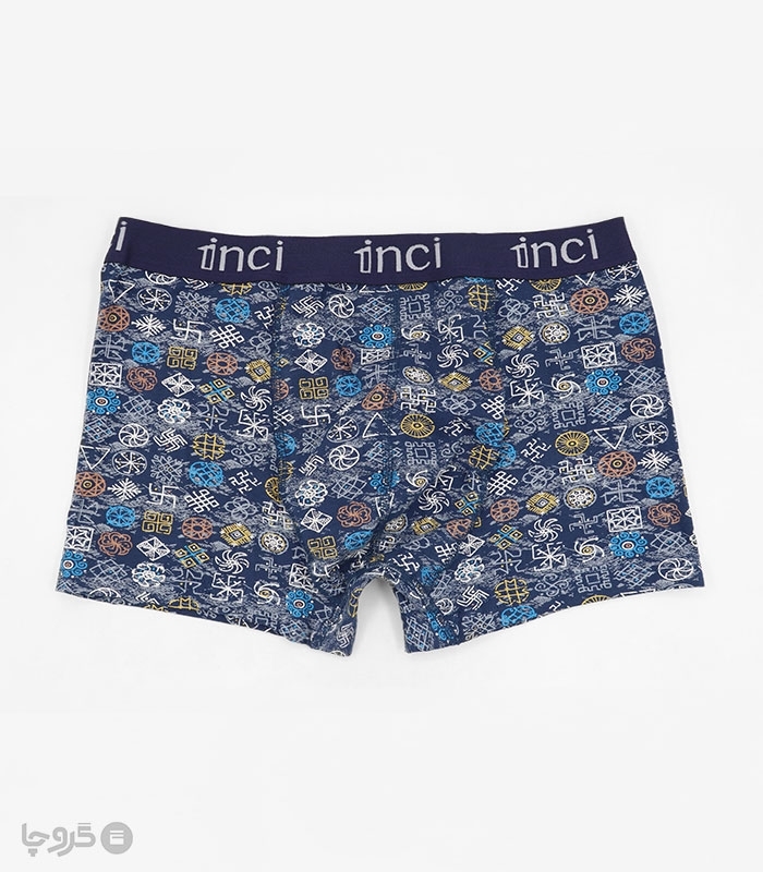 شورت مردانه نخی پادار 1Inci بیر اینجی کد 1700 طرح نماد