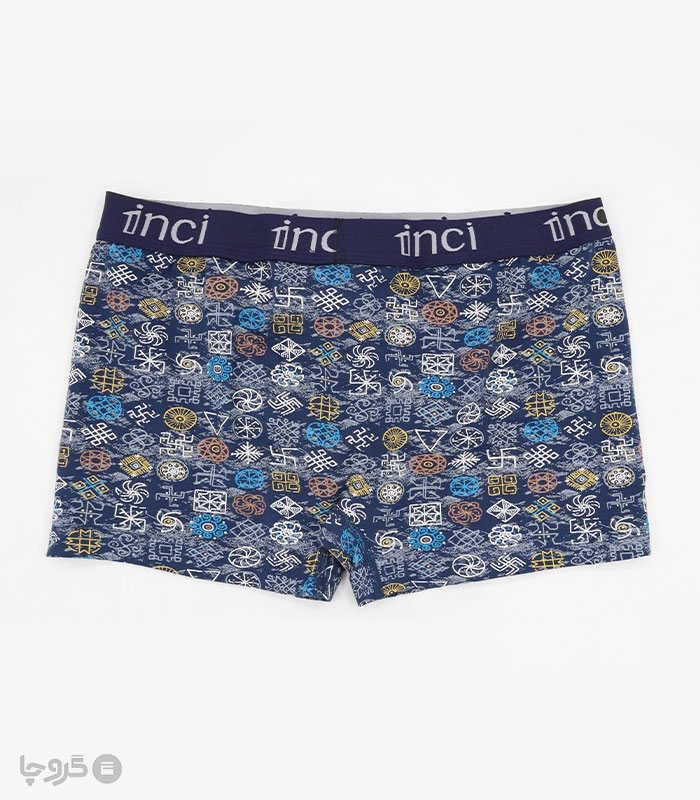 شورت مردانه نخی پادار 1Inci بیر اینجی کد 1700 طرح نماد