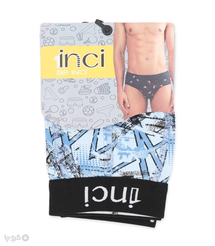 شورت مردانه نخی اسلیپ 1Inci بیر اینجی کد 1600 طرح یخی