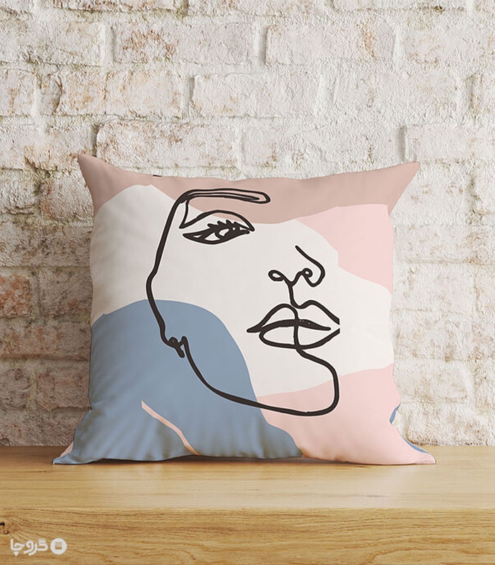 کاور کوسن مخمل نوپه هوم کد K4036 طرح چهره