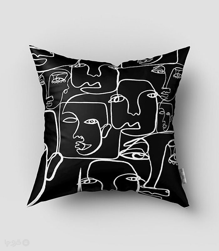 کاور کوسن مخمل نوپه هوم کد K4040 طرح چهره