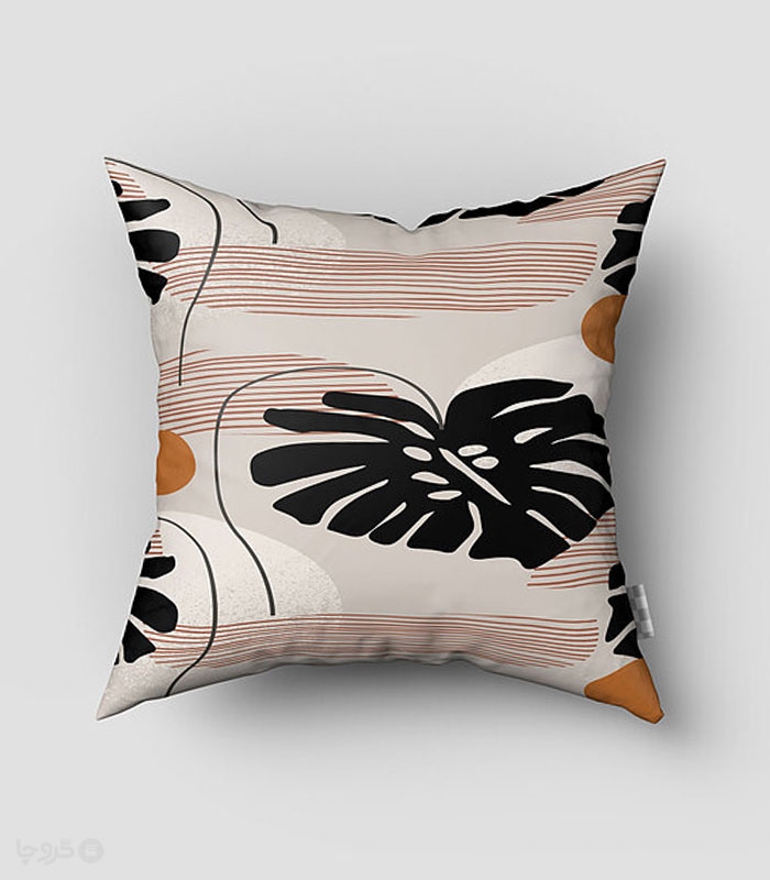 کاور کوسن مخمل نوپه هوم کد K4048 طرح برگ انجیری