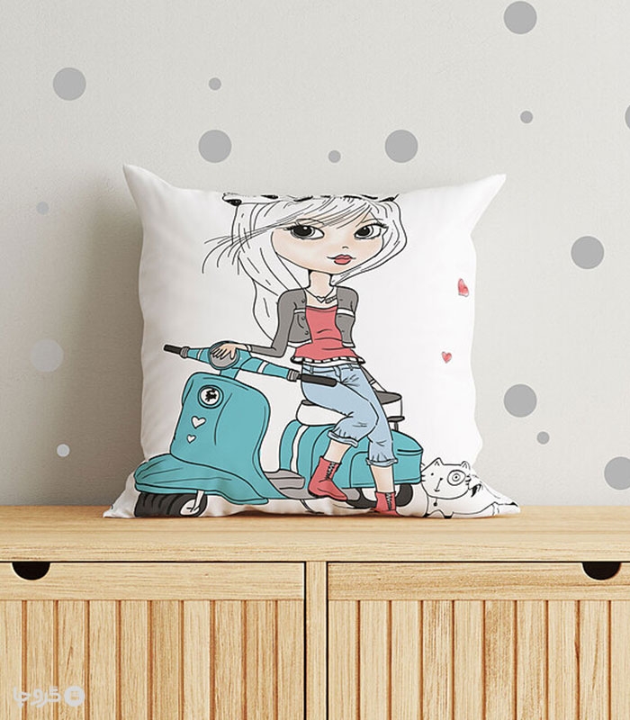 کاور کوسن مخمل نوپه هوم کد K4056 طرح دختر