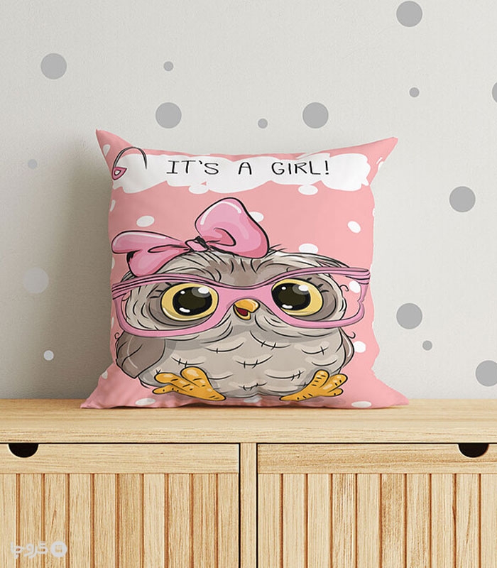 کاور کوسن مخمل نوپه هوم کد K4057 طرح Its A Girl