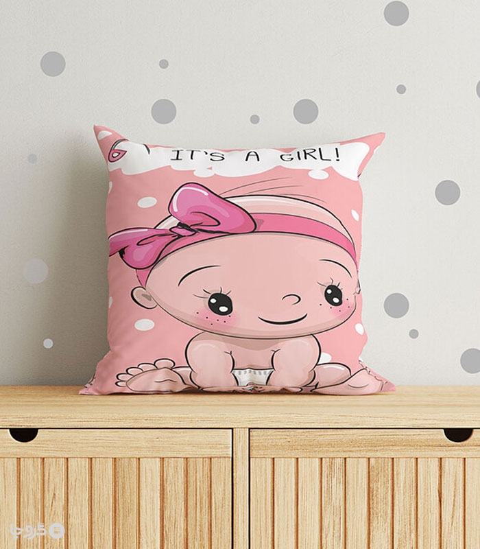 کاور کوسن مخمل نوپه هوم کد K4060 طرح Its A Girl