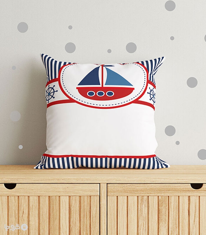 کاور کوسن مخمل نوپه هوم کد K4062 طرح قایق