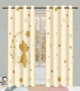 خرید پرده کودک نوپه هوم کد W4795 طرح خرس و ستاره
