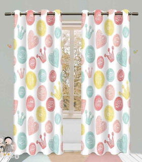 خرید پرده کودک نوپه هوم کد W4967 طرح تاج و قلب