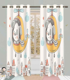 خرید پرده کودک نوپه هوم کد W4984 طرح سگ