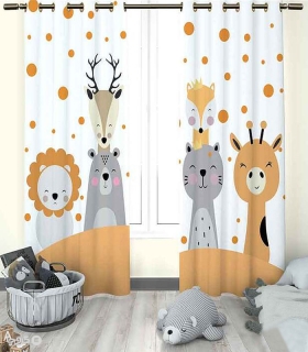 خرید پرده کودک نوپه هوم کد W5018 طرح حیوانات