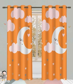 خرید پرده کودک نوپه هوم کد W5484 طرح ماه و ستاره