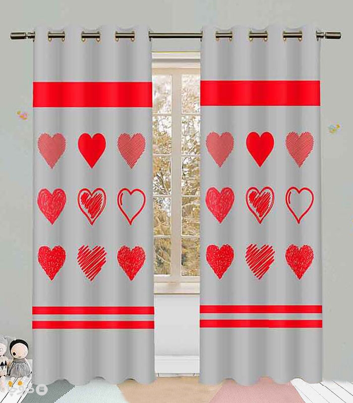 خرید پرده کودک نوپه هوم کد W5547 طرح قلب