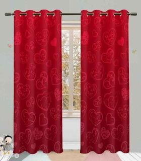 خرید پرده کودک نوپه هوم کد W5548 طرح قلب قلبی