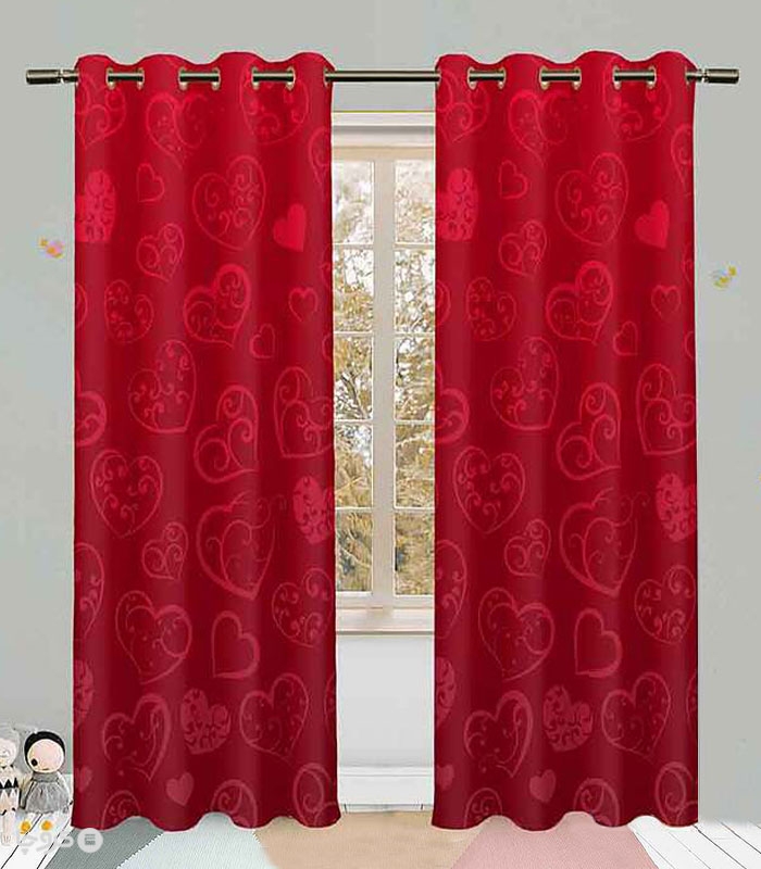 خرید پرده کودک نوپه هوم کد W5548 طرح قلب قلبی