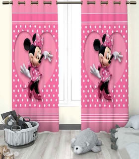 خرید پرده کودک نوپه هوم کد W5591 طرح Minnie Mouse