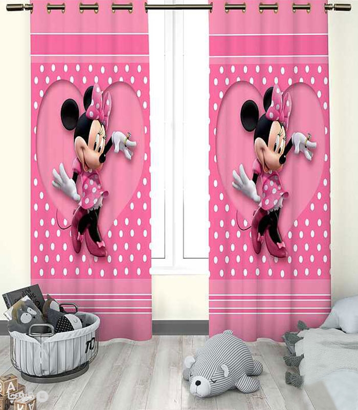 خرید پرده کودک نوپه هوم کد W5591 طرح Minnie Mouse