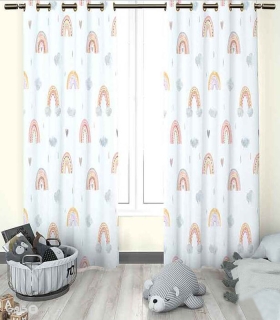 خرید پرده کودک نوپه هوم کد W5025 طرح رنگین کمان
