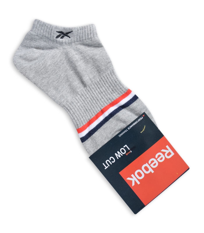 جوراب مچی طرح Reebok خاکستری سه خط