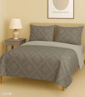 سرویس روتختی کاوری کتان گارنت نوپه هوم کد C01 طرح برجسته لوزی