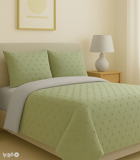 سرویس روتختی کاوری کتان گارنت نوپه هوم کد C02 طرح برجسته خالخالی