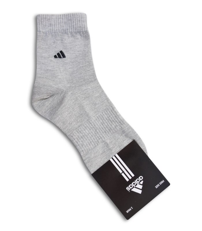 جوراب نیم ساق طرح adidas خاکستری