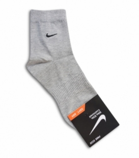 جوراب نیم ساق گلدوزی مردانه طرح Nike خاکستری