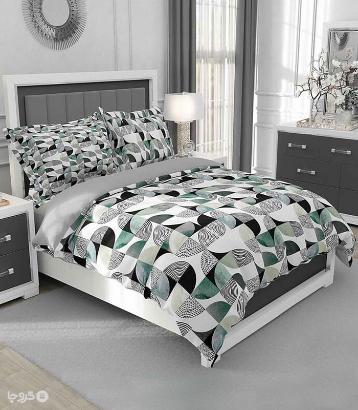 سرویس روتختی میکروفایبر نوپه هوم کد T4819 طرح هندسی