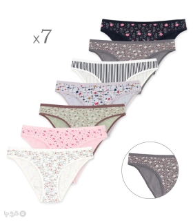 پک هفتگی شورت زنانه اسلیپ نخی Adak آداک کد 141 طرح B - بسته 7 عددی