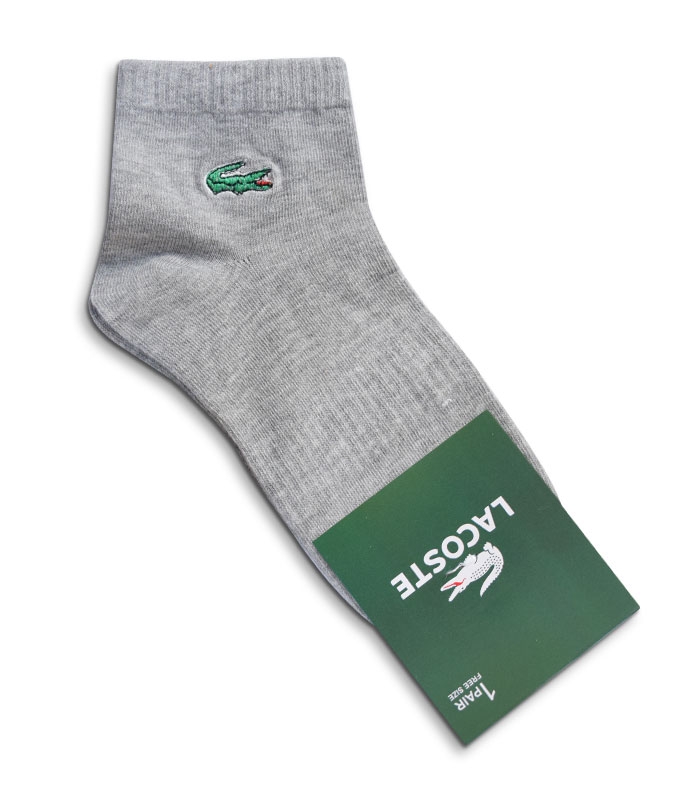 جوراب نیم ساق طرح LACOSTE خاکستری