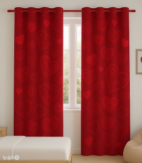 خرید پرده کودک نوپه هوم کد W5548 طرح قلب قلبی