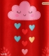 پرده کودک نوپه هوم کد W5483 طرح ابر و قلب