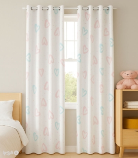 خرید پرده کودک نوپه هوم کد W4994 طرح قلب