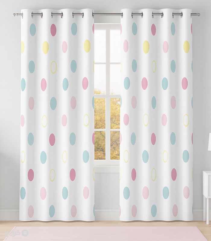 پرده کودک نوپه هوم کد W4972 طرح خالخالی