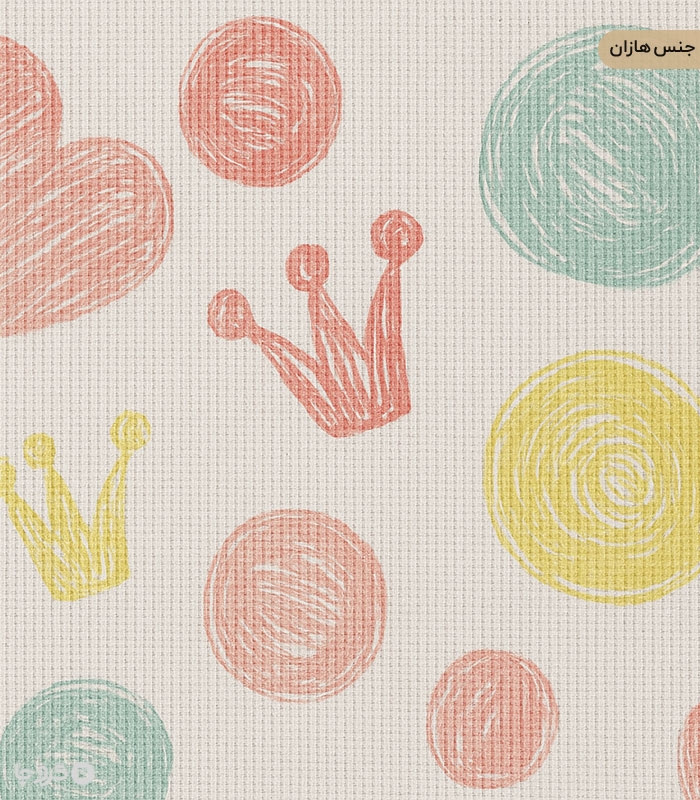 پرده کودک نوپه هوم کد W4967 طرح تاج و قلب