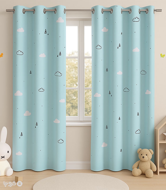 پرده کودک نوپه هوم کد W4950 طرح ابر