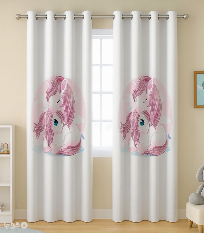 پرده کودک نوپه هوم کد W4862 طرح Unicorn