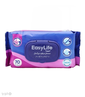 خرید دستمال مرطوب بزرگسال Easy Life ایزی لایف با رایحه لوندر - بسته 70 عددی