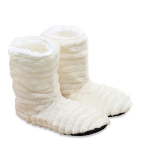 پاپوش پشمی ساقدار کف استپدار طرح خطی