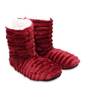 پاپوش پشمی ساقدار کف استپدار طرح خطی