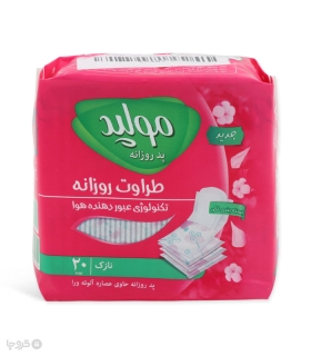 پد ‌بهداشتی روزانه نازک کتانی معطر مولپد Molped کد 1340 - بسته 20 عددی