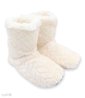 خرید پاپوش پشمی ساقدار کف استپدار طرح بافت