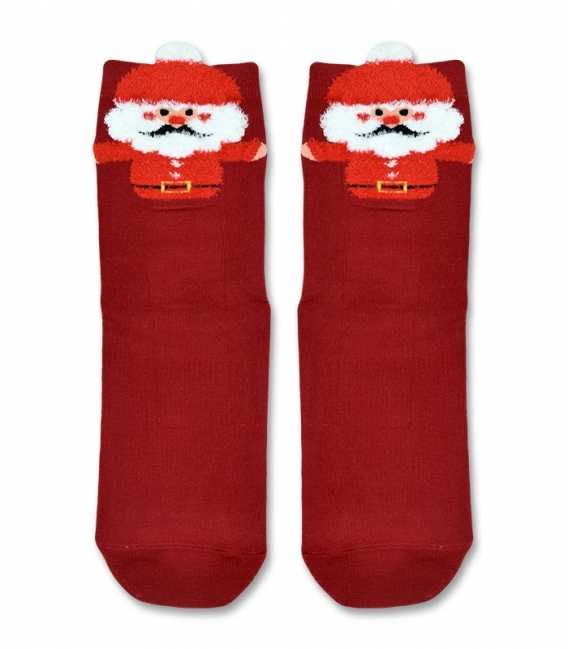 جوراب نیم ساق طرح بابانوئل قرمز
