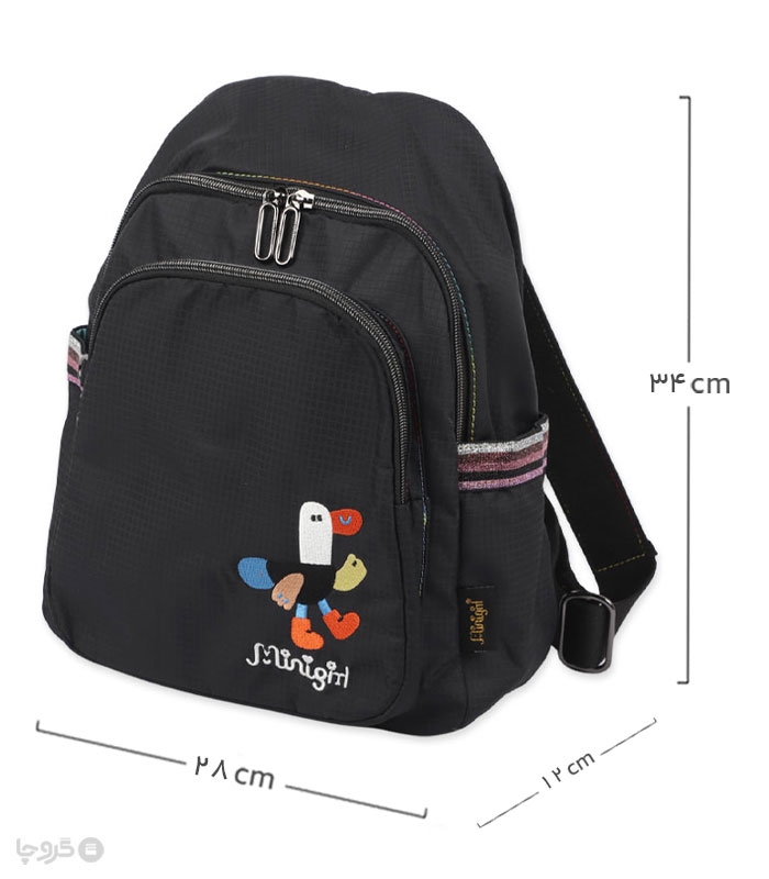 کوله پشتی برزنتی مینی گرل کد 852 طرح گلدوزی اردک