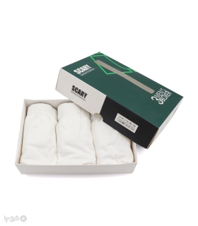 پک شورت مردانه نخی پادار اسکری کد 54000 - بسته 3 عددی