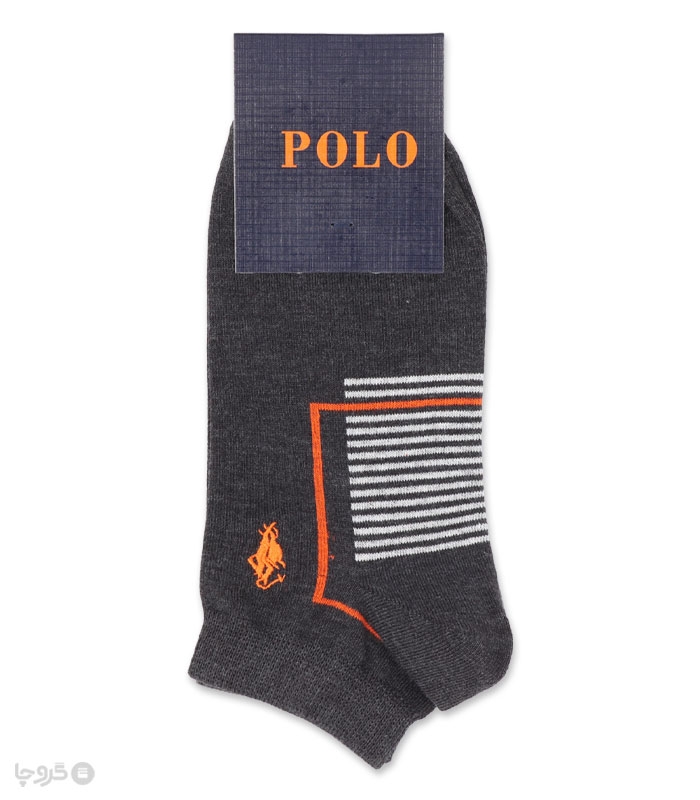 خرید جوراب مچی مردانه کد 86506 گلدوزی طرح Polo