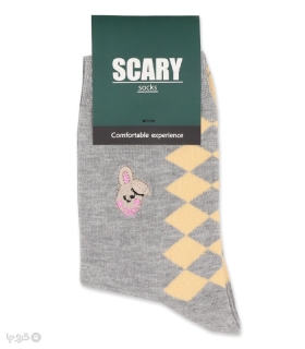 خرید جوراب ساقدار زنانه Scary اسکری کد 43504 طرح گلدوزی خرگوش