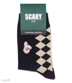 خرید جوراب ساقدار زنانه Scary اسکری کد 43504 طرح گلدوزی خرگوش