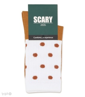 خرید جوراب ساقدار زنانه کش انگلیسی Scary اسکری کد 44104 طرح خالخالی